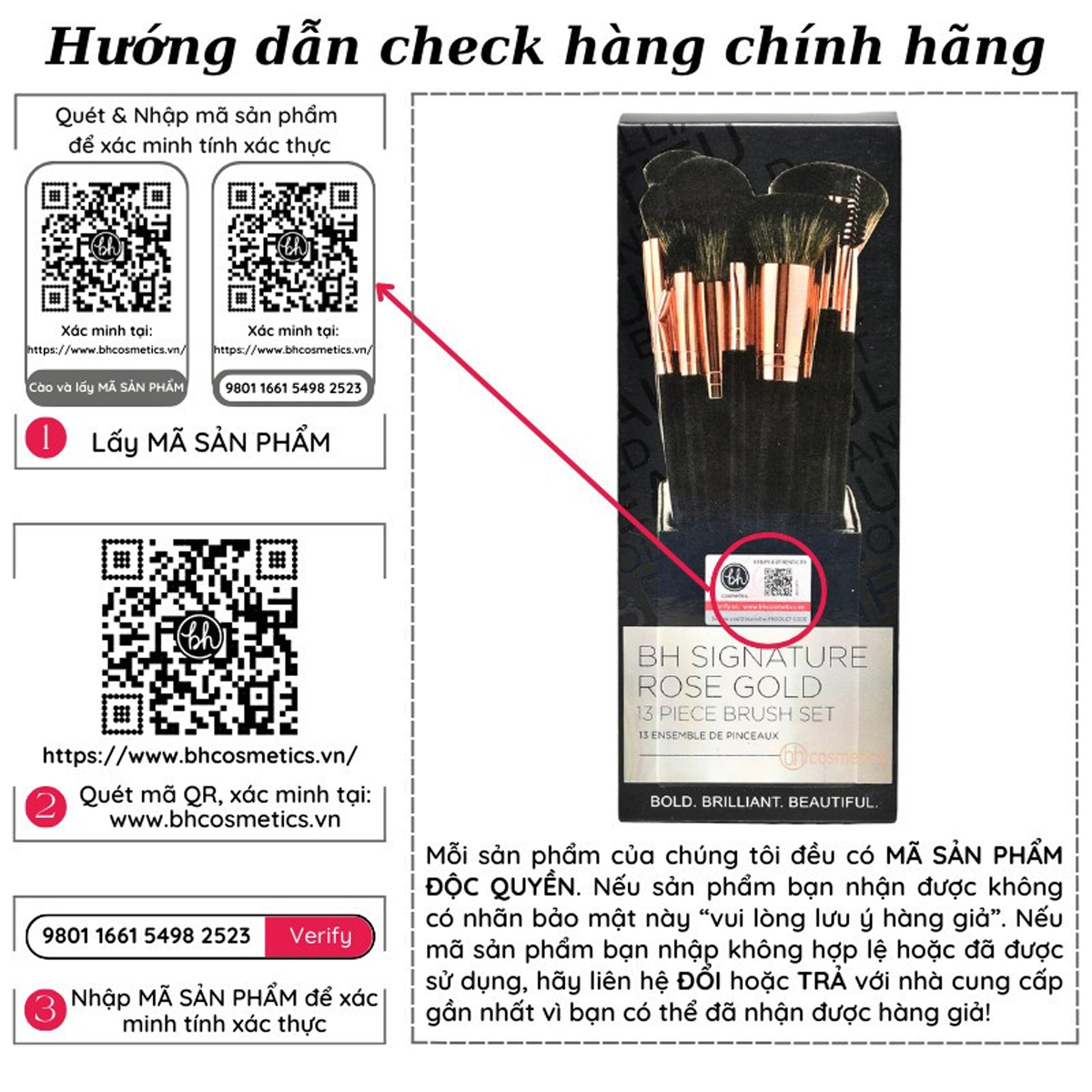 Bộ Cọ Trang Điểm 13 Cây BH COSMETICS Signature Rose Gold BHBO12